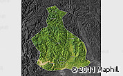 Satellite Map of Yichang, darken, desaturated