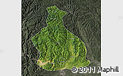 Satellite Map of Yichang, darken, semi-desaturated