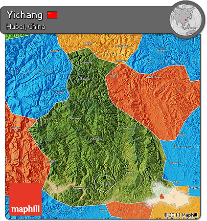 Satellite Map of Yichang, political outside