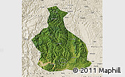 Satellite Map of Yichang, shaded relief outside