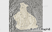 Shaded Relief Map of Yichang, darken, semi-desaturated