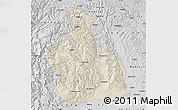 Shaded Relief Map of Yichang, desaturated