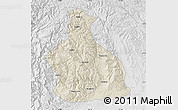 Shaded Relief Map of Yichang, lighten, desaturated