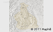 Shaded Relief Map of Yichang, lighten, semi-desaturated