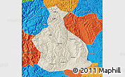 Shaded Relief Map of Yichang, political outside