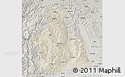 Shaded Relief Map of Yichang, semi-desaturated