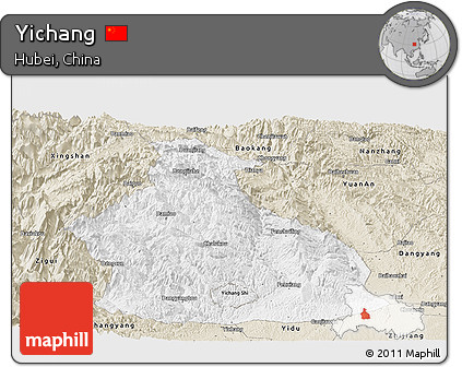 Classic Style Panoramic Map of Yichang