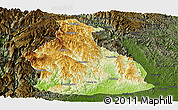 Physical Panoramic Map of Yichang, darken