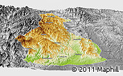 Physical Panoramic Map of Yichang, desaturated