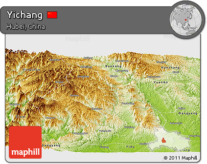 Physical Panoramic Map of Yichang