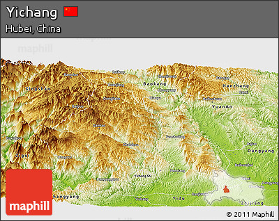 Physical Panoramic Map of Yichang