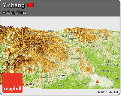 Physical Panoramic Map of Yichang