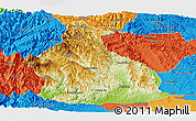 Physical Panoramic Map of Yichang, political outside