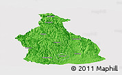 Political Panoramic Map of Yichang, cropped outside