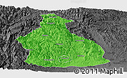 Political Panoramic Map of Yichang, darken, desaturated