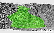 Political Panoramic Map of Yichang, desaturated