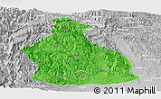 Political Panoramic Map of Yichang, lighten, desaturated