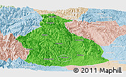 Political Panoramic Map of Yichang, lighten