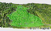 Political Panoramic Map of Yichang, satellite outside