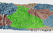 Political Panoramic Map of Yichang, semi-desaturated