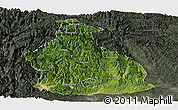 Satellite Panoramic Map of Yichang, darken, semi-desaturated