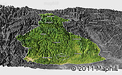 Satellite Panoramic Map of Yichang, desaturated