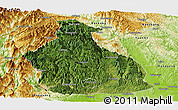 Satellite Panoramic Map of Yichang, physical outside