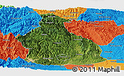 Satellite Panoramic Map of Yichang, political outside