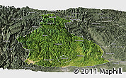 Satellite Panoramic Map of Yichang, semi-desaturated