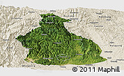 Satellite Panoramic Map of Yichang, shaded relief outside