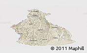 Shaded Relief Panoramic Map of Yichang, cropped outside