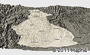 Shaded Relief Panoramic Map of Yichang, darken