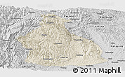 Shaded Relief Panoramic Map of Yichang, desaturated