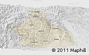 Shaded Relief Panoramic Map of Yichang, lighten, desaturated