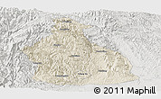 Shaded Relief Panoramic Map of Yichang, lighten, semi-desaturated