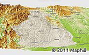 Shaded Relief Panoramic Map of Yichang, physical outside