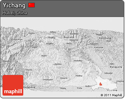 Silver Style Panoramic Map of Yichang