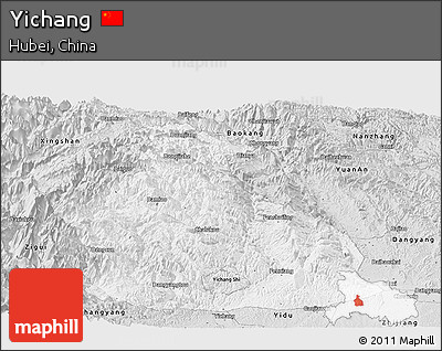 Silver Style Panoramic Map of Yichang