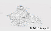 Silver Style Panoramic Map of Yichang, single color outside