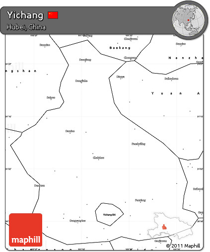 Blank Simple Map of Yichang