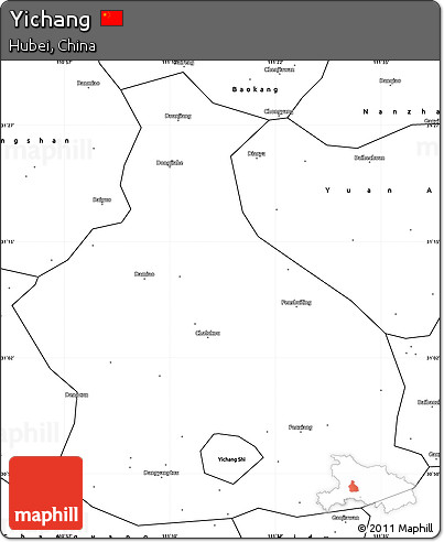 Blank Simple Map of Yichang