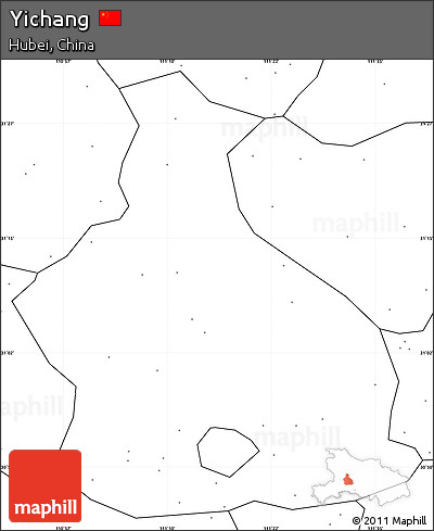 Blank Simple Map of Yichang, no labels
