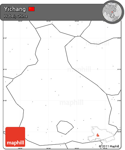 Blank Simple Map of Yichang, no labels