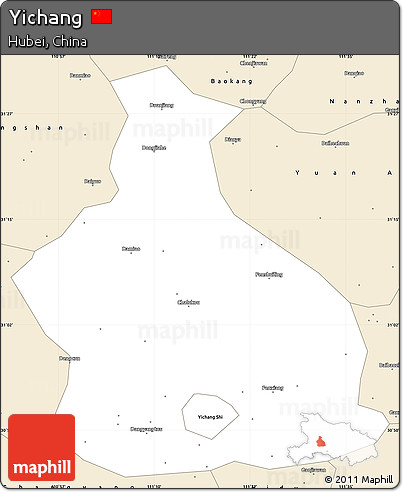 Classic Style Simple Map of Yichang