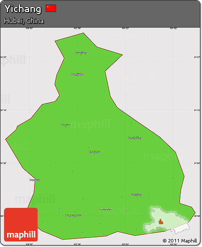 Political Simple Map of Yichang, cropped outside