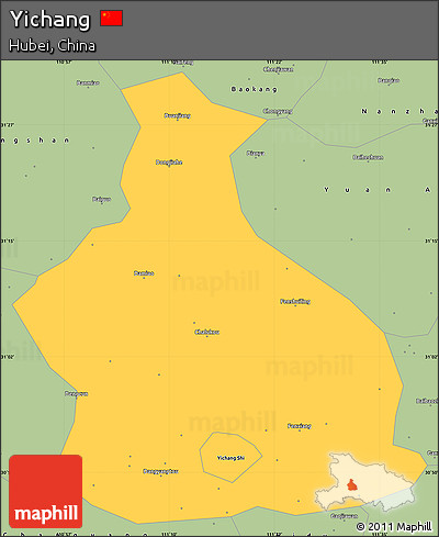 Savanna Style Simple Map of Yichang