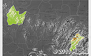 Physical 3D Map of Yingshan, darken, desaturated