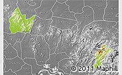 Physical 3D Map of Yingshan, desaturated