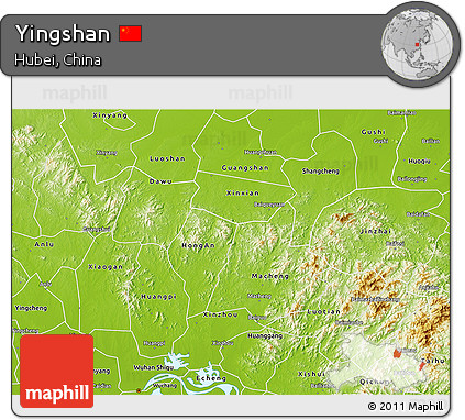 Physical 3D Map of Yingshan
