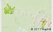Physical 3D Map of Yingshan, lighten